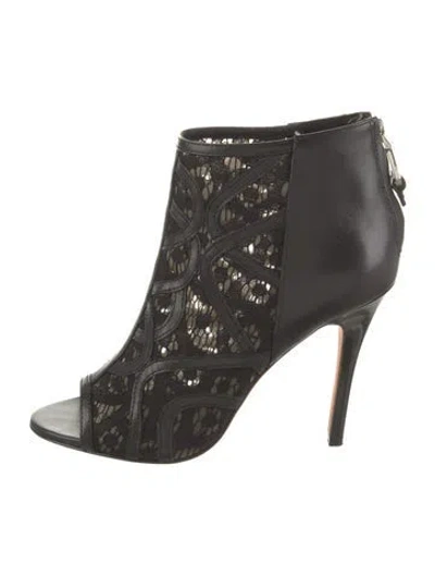 Pre-owned Rebecca Minkoff Leather Lace Trim Embellishment Pumps In Black