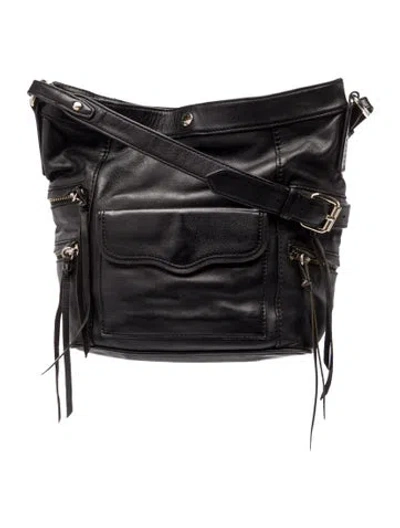 Pre-owned Rebecca Minkoff Leather Messenger Bag In Black