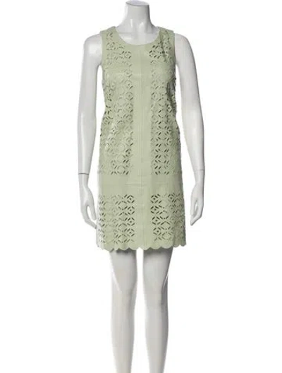 Pre-owned Rebecca Minkoff Leather Mini Dress In Green