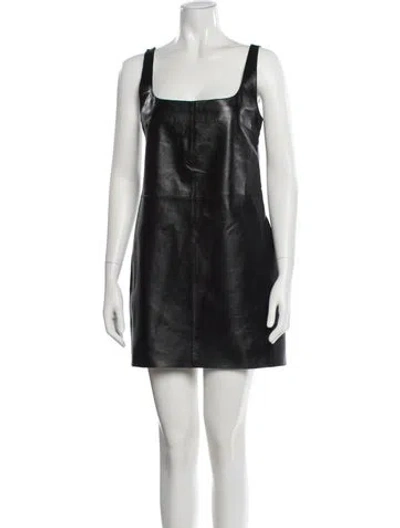 Pre-owned Rebecca Minkoff Leather Mini Dress W/ Tags In Black