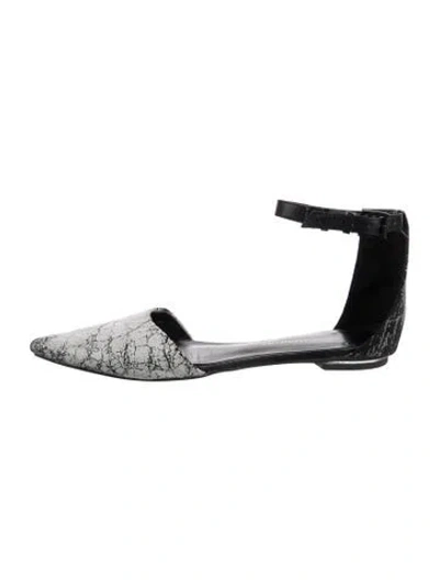 Pre-owned Rebecca Minkoff Leather Patterned Flats In White