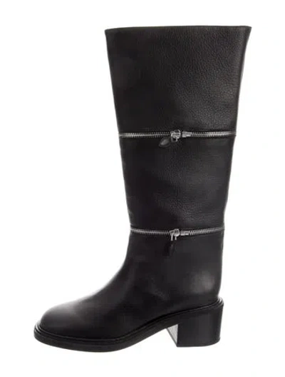 Pre-owned Rebecca Minkoff Leather Riding Boots In Black