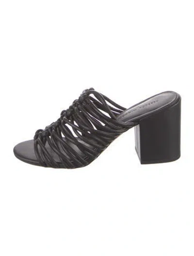 Pre-owned Rebecca Minkoff Leather Slides In Black