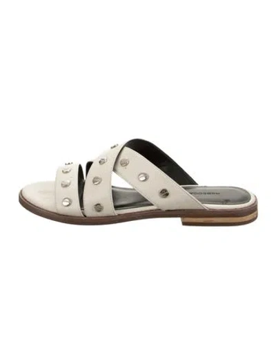 Pre-owned Rebecca Minkoff Leather Slides In Gold