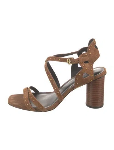 Pre-owned Rebecca Minkoff Leather Slingback Sandals In Brown