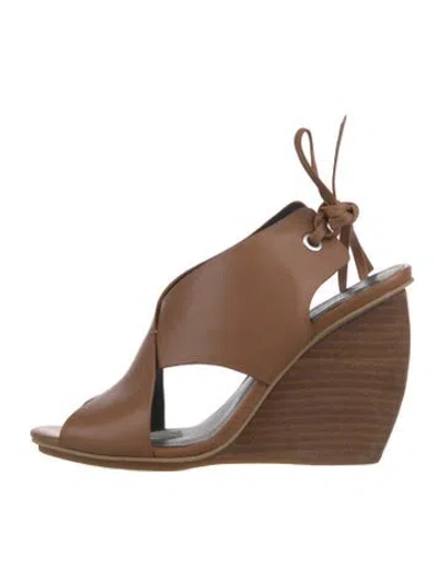 Pre-owned Rebecca Minkoff Leather Slingback Sandals In Brown