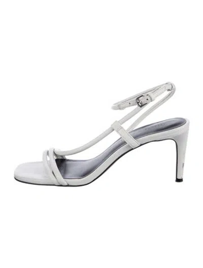Pre-owned Rebecca Minkoff Leather Slingback Sandals In White