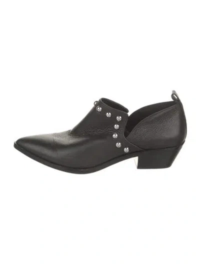 Pre-owned Rebecca Minkoff Leather Studded Accents Boots In Black
