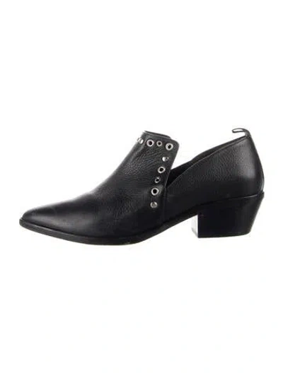 Pre-owned Rebecca Minkoff Leather Studded Accents Boots In Black
