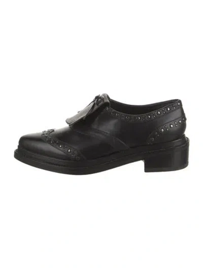 Pre-owned Rebecca Minkoff Leather Studded Accents Oxfords In Black