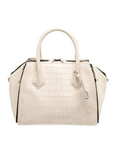 Pre-owned Rebecca Minkoff Leather Top Handle Bag In White