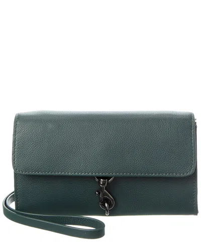 Rebecca Minkoff Leather Wallet On A Chain In Green