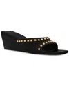 Rebecca Minkoff Leather Wedge Sandal In Black