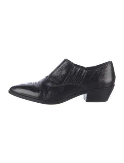 Pre-owned Rebecca Minkoff Leather Western Boots In Black