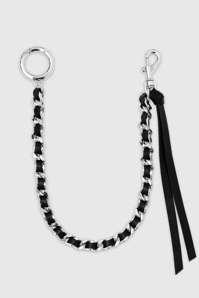 Rebecca Minkoff Leather Whip Chain Leash In Black