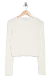 Rebecca Minkoff Leona Long Sleeve Crop T-shirt In Alabaster