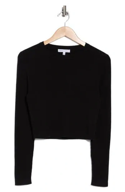 Rebecca Minkoff Leona Long Sleeve Crop T-shirt In True Black