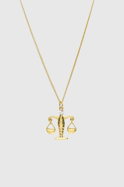 Rebecca Minkoff Libra Zodiac Medallion Necklace In Gold