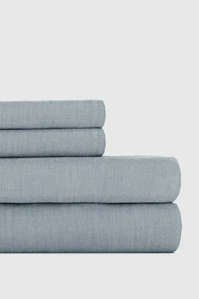 Rebecca Minkoff Light Blue Bamboo/linen Sheet Set