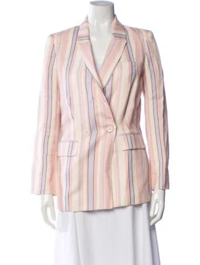Pre-owned Rebecca Minkoff Linen Striped Blazer In Pink
