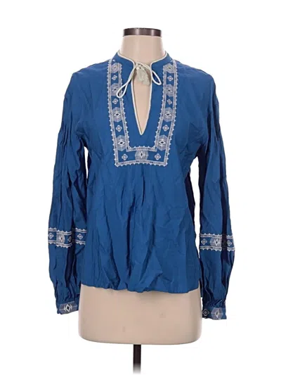 Pre-owned Rebecca Minkoff Long Sleeve Blouse In Blue
