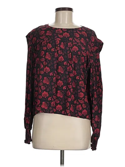 Pre-owned Rebecca Minkoff Long Sleeve Blouse In Burgundy