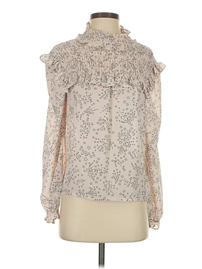 Pre-owned Rebecca Minkoff Long Sleeve Blouse In Ivory