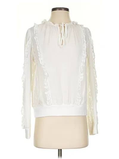 Pre-owned Rebecca Minkoff Long Sleeve Blouse In Ivory