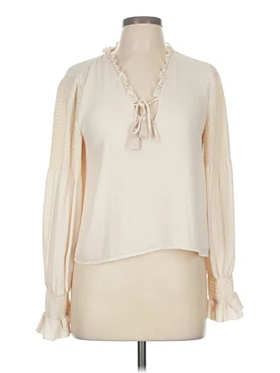 Pre-owned Rebecca Minkoff Long Sleeve Blouse In White