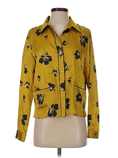 Pre-owned Rebecca Minkoff Long Sleeve Blouse In Yellow