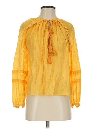 Pre-owned Rebecca Minkoff Long Sleeve Blouse In Yellow