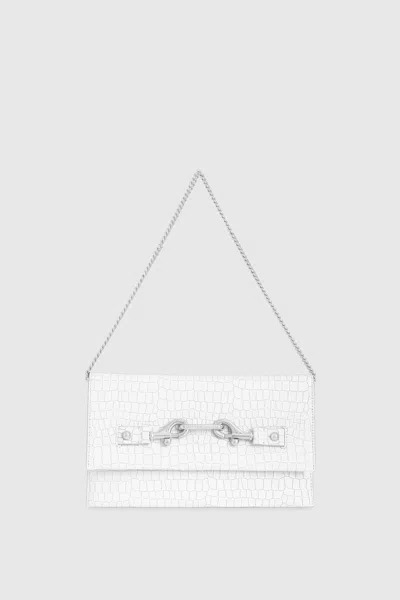 Rebecca Minkoff Lou Clutch Bag In Optic White/silver
