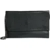 Rebecca Minkoff Lou Flap Pebbled Leather Clutch In Black