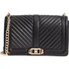 Rebecca Minkoff Love Chevron Quilted Crossbody Bag In Black