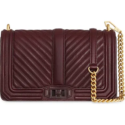 Rebecca Minkoff Love Chevron Quilted Crossbody Bag In Red