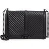 Rebecca Minkoff Love Jumbo Chevron-quilted Crossbody Bag In Jet Black