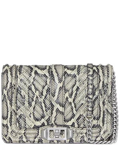 Rebecca Minkoff Love Small Chevron Quilted Leather Crossbody In Black