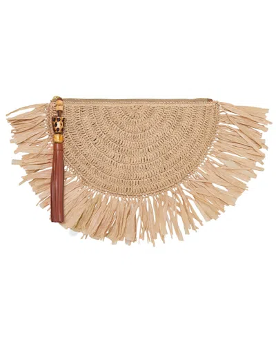 Rebecca Minkoff Lucia Raffia Mini Clutch Handbag In Neutral