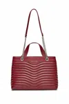 REBECCA MINKOFF M. A.B. QUILTED TOP HANDLE SATCHEL IN PINOT NOIR
