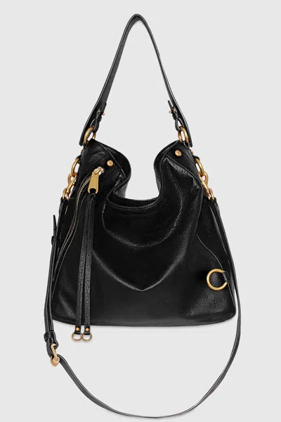 Rebecca Minkoff M.a.b. Hobo Bag In Black/antique Brass