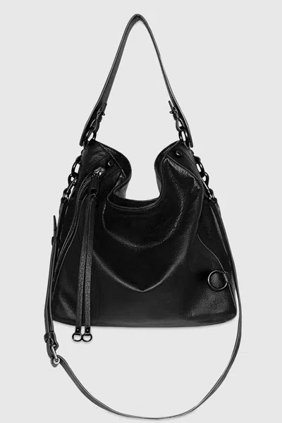 Rebecca Minkoff M.a.b. Hobo Bag In Black/black Shellac