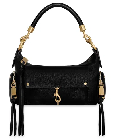 Rebecca Minkoff Mab Small Leather Shoulder Handbag In Black