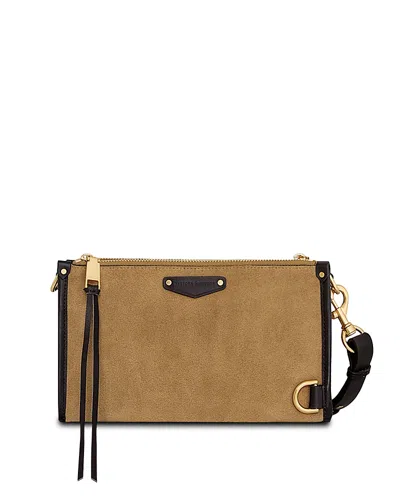 Rebecca Minkoff Mab Small Suede Wallet Crossbody In Brown