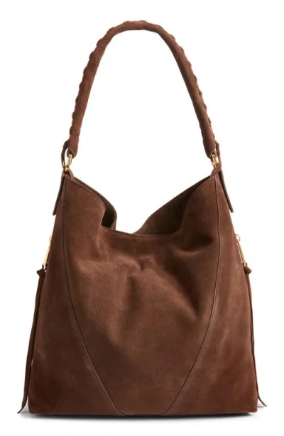 Rebecca Minkoff Mae Suede Hobo Bag In Brown