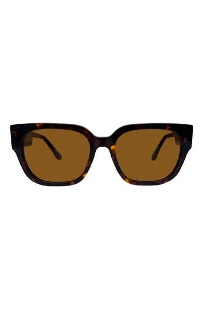 Rebecca Minkoff Mazey 54mm Studded Cat Eye Sunglasses In Brown