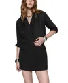 Rebecca Minkoff Mckenna Draped Long Sleeve Minidress In Black