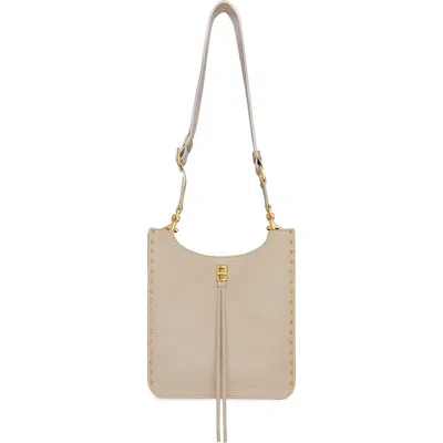 Rebecca Minkoff Darren Feed Medium Studded Leather Shoulder Bag In Neutral
