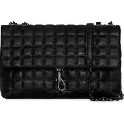 Rebecca Minkoff Edie Medium Crossbody With Square Quilt Bag In Black