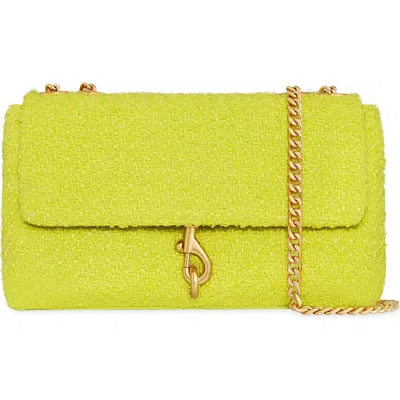 Rebecca Minkoff Medium Edie Tweed Convertible Crossbody Bag In Chartruese