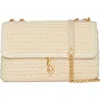 Rebecca Minkoff Medium Edie Woven Convertible Crossbody Bag In Porcelain